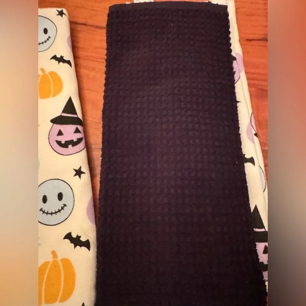 🎃 Casaba Halloween Kitchen Towel Set | Pumpkins, Ghosts & Bats